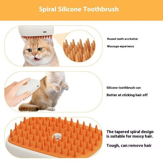 Electric Pet Grooming Brush - 3 - in - 1 USB RechargeablePet SuppliesGoldenBlossom.StoreGoldenBlossom.StoreCJYD206567301AZWhite Orange11.8x6.8x5.5CMGoldenBlossom.Store pet grooming electric brush with spiral silicone bristles for gentle hair removal