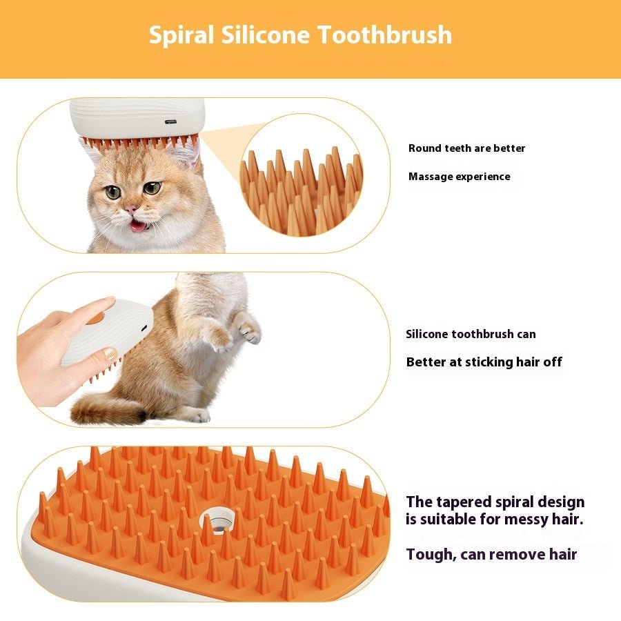 Electric Pet Grooming Brush - 3 - in - 1 USB RechargeablePet SuppliesGoldenBlossom.StoreGoldenBlossom.StoreCJYD206567301AZWhite Orange11.8x6.8x5.5CMGoldenBlossom.Store pet grooming electric brush with spiral silicone bristles for gentle hair removal