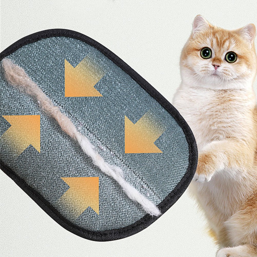 Pet Hair Remover Mitt - Deshedding Glove for Dogs & CatsPet SuppliesGoldenBlossom.StoreGoldenBlossom.StoreCJYD233200807GTDark brown1PCSGoldenBlossom.Store pet hair remover mitt with collected pet fur and a cute orange cat beside it