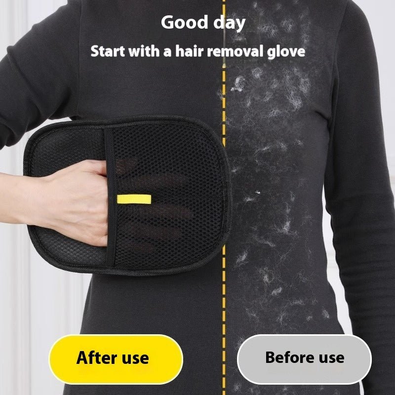 Pet Hair Remover Mitt - Deshedding Glove for Dogs & CatsPet SuppliesGoldenBlossom.StoreGoldenBlossom.StoreCJYD233200807GTDark brown1PCSPet hair remover mitt from GoldenBlossom.Store used on black shirt showing before and after hair removal